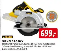 jem & fix FALKE SIRKELSAG 18 V tilbud