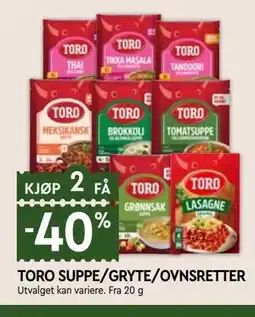Coop Mega TORO SUPPE/GRYTE/OVNSRETTER tilbud