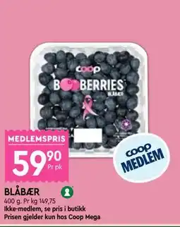 Coop Mega BLÅBÆR, Medlemspris tilbud