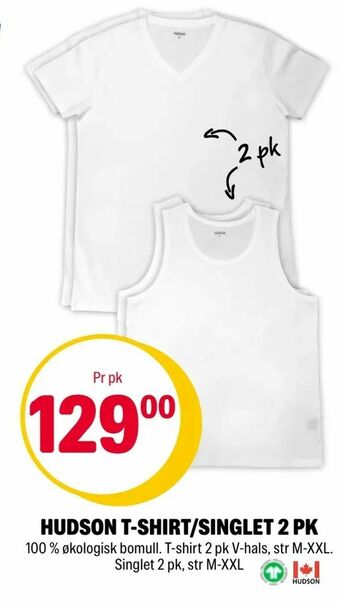 Coop Extra Hudson t-shirt/singlet 2 pk tilbud
