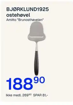 Jernia BJØRKLUND1925 ostehøvel Amitto Brunosthøvelen tilbud