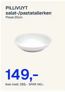 Jernia PILLIVUYT salat-/pastatallerken tilbud