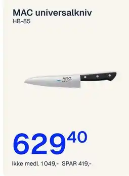 Jernia MAC universalkniv tilbud
