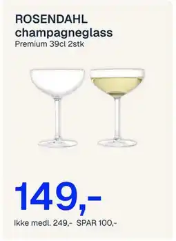Jernia ROSENDAHL champagneglass tilbud