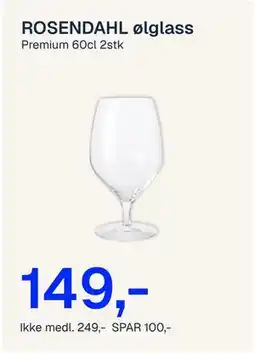 Jernia ROSENDAHL ølglass tilbud