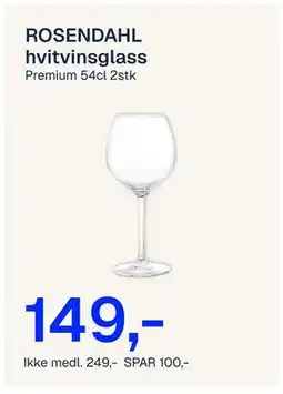 Jernia ROSENDAHL hvitvinsglass tilbud