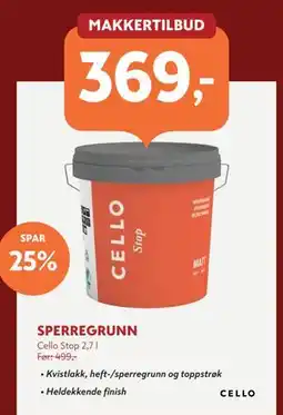 Byggmakker SPERREGRUNN tilbud