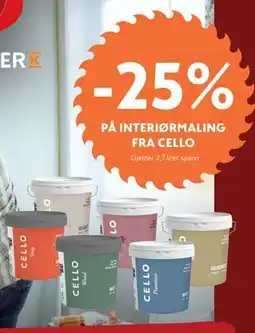 Byggmakker INTERIØRMALING FRA CELLO tilbud