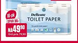 Europris Delicate TOILET PAPER tilbud