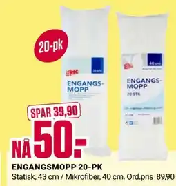 Europris ENGANGSMOPP 20-PK tilbud
