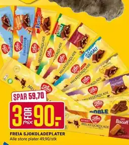 Europris FREIA SJOKOLADEPLATER tilbud