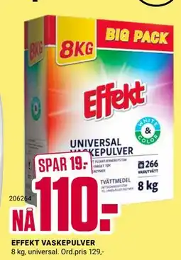 Europris EFFEKT VASKEPULVER tilbud