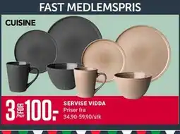 Europris SERVISE VIDDA, Medlemspris tilbud