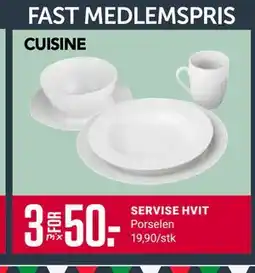 Europris SERVISE HVIT, Medlemspris tilbud