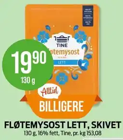 Kiwi FLØTEMYSOST LETT, SKIVET tilbud