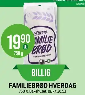 Kiwi FAMILIEBRØD HVERDAG tilbud