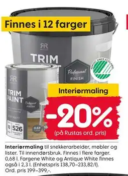 Rusta Interiørmaling tilbud