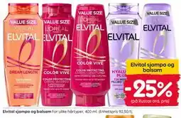Rusta Elvital sjampo og balsam tilbud