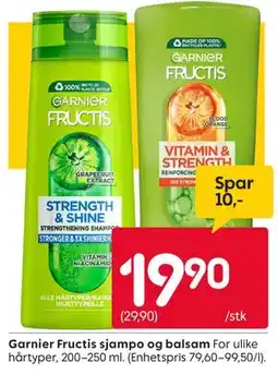 Rusta Garnier Fructis sjampo og balsam tilbud