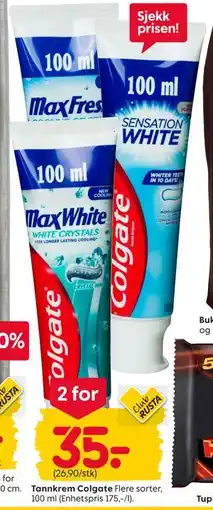 Rusta Tannkrem Colgate, Medlemspris tilbud