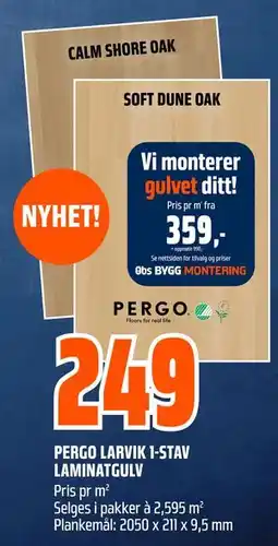 Obs Bygg PERGO LARVIK 1-STAV LAMINATGULV tilbud