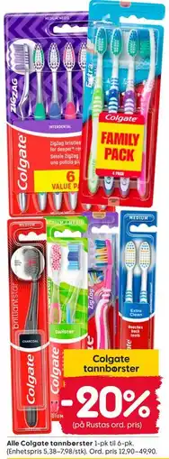 Rusta Alle Colgate tannbørster tilbud