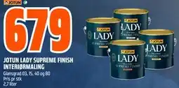 Obs Bygg JOTUN LADY SUPREME FINISH INTERIØRMALING tilbud