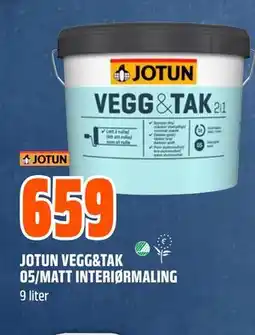 Obs Bygg JOTUN VEGG&TAK 05/MATT INTERIØRMALING tilbud