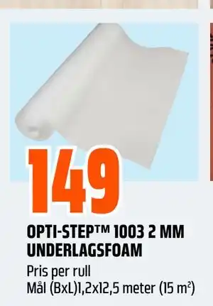 Obs Bygg OPTI-STEP 1003 2 MM UNDERLAGSFOAM tilbud