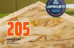 Obs Bygg OSB PLATE 12 MM tilbud