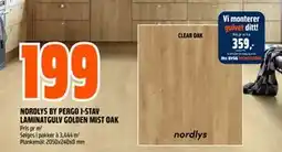 Obs Bygg NORDLYS BY PERGO 1-STAV LAMINATGULV GOLDEN MIST OAK tilbud