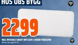 Obs Bygg MILL INVISIBLE SMART WIFI GEN 4 1500W PANELOVN tilbud