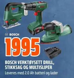 Obs Bygg BOSCH VERKTØYSETT DRILL, STIKKSAG OG MULTISLIPER tilbud