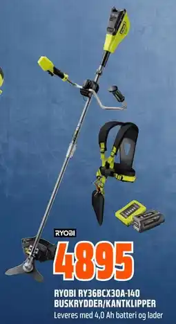 Obs Bygg RYOBI RY36BCX30A-140 BUSKRYDDER/KANTKLIPPER tilbud