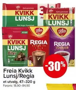 Spar Freia Kvikk Lunsj/Regia tilbud