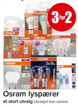 Spar Osram lyspærer tilbud