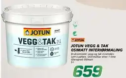 Coop Byggmix JOTUN VEGG & TAK 05/MATT INTERIØRMALING tilbud