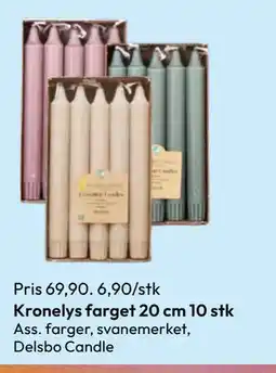 Gigaboks Kronelys farget 20 cm 10 stk tilbud