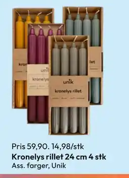 Gigaboks Kronelys rillet 24 cm 4 stk tilbud