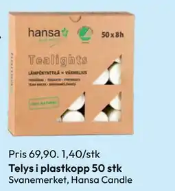 Gigaboks Telys i plastkopp 50 stk tilbud