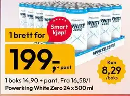 Gigaboks Powerking White Zero 24 x 500 ml tilbud
