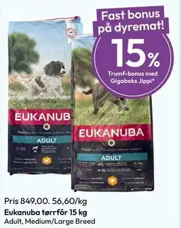 Gigaboks Eukanuba tørrfôr 15 kg tilbud