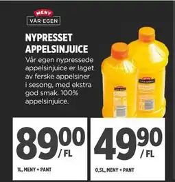 Meny NYPRESSET APPELSINJUICE tilbud