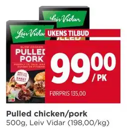 Meny Pulled chicken/pork tilbud