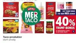 Meny Taco-produkter tilbud