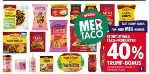 Meny STORT UTVALG TACO-PRODUKTER tilbud