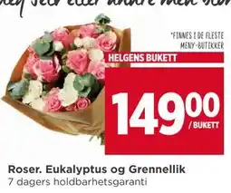 Meny Roser. Eukalyptus og Grennellik tilbud