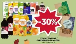 Matkroken UTVALGTE DRIKKE/ KNEKKEBRØD FRA COOP tilbud