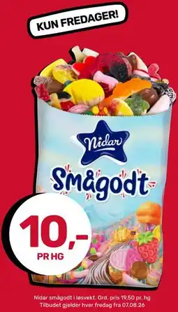 Matkroken Nidar smågodt i løsvekt tilbud