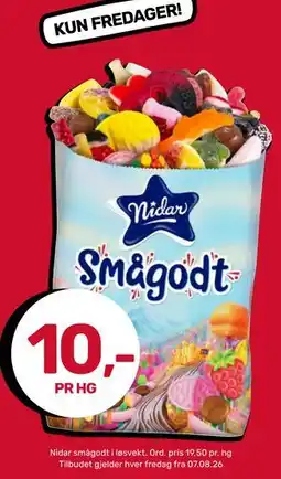 Coop Marked Nidar smågodt i løsvekt tilbud